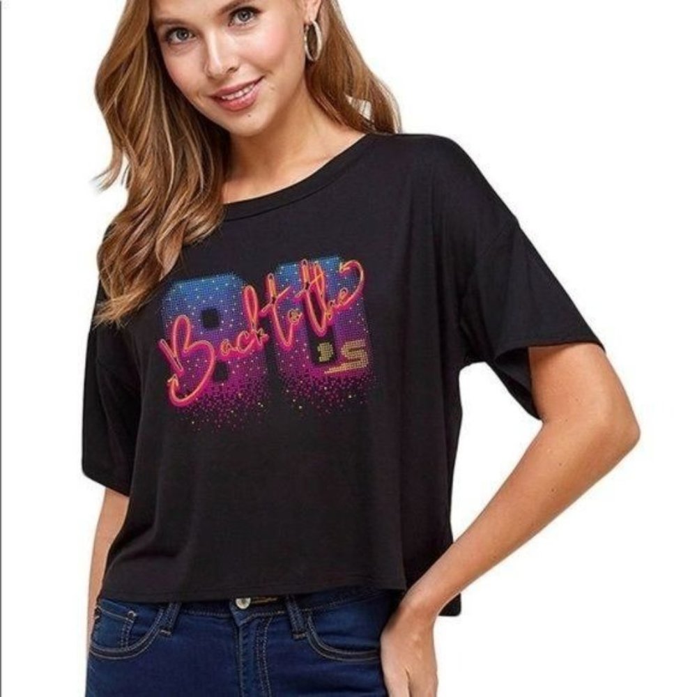 Women Vintage Graphic Crop T-Shirt - Picture 1 of 1